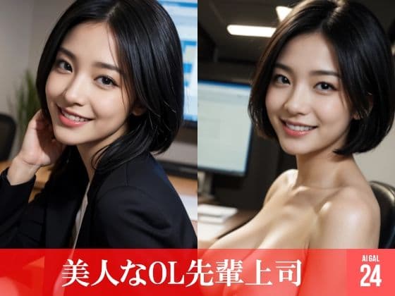 【54枚】美人なOL先輩上司たちの日常とフルヌードのリアル画像写真集【AI】