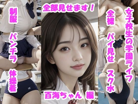 【実写系・AI生成】女子校生の学園ライフ、全部見せます！百海ちゃん編
