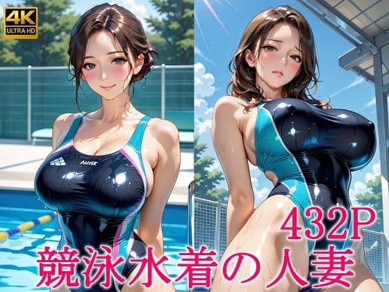 競泳水着の人妻