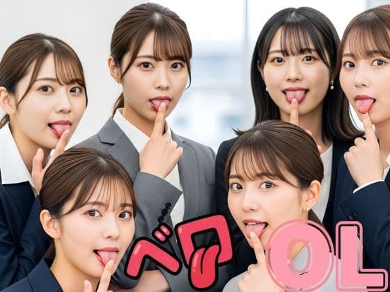美女OLのベロ・唾天国