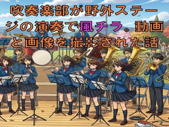 吹奏楽部が野外ステージの演奏で風チラ。動画と画像を撮影された話。