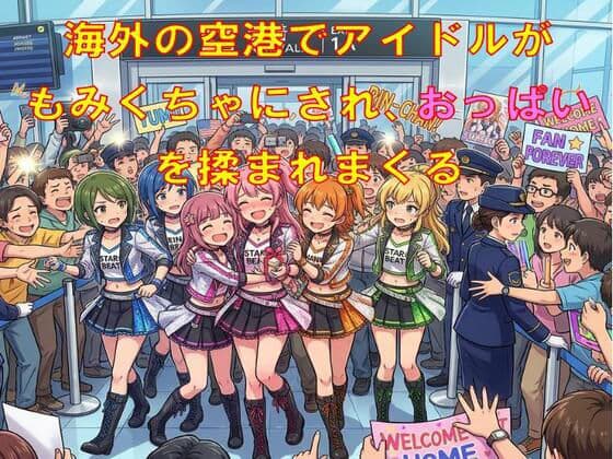 海外の空港でアイドルがもみくちゃにされ、おっぱいを揉まれまくる