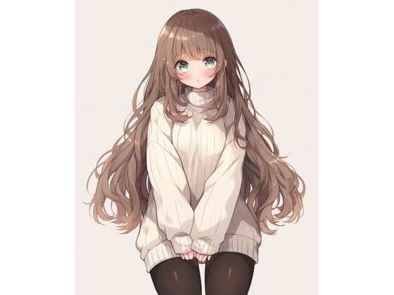 お布団擬人化ママのセーターおっぱいとタイツ太ももコキ